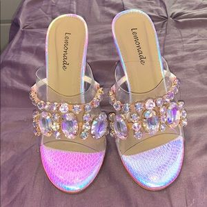 Rhinestone Heels Clear